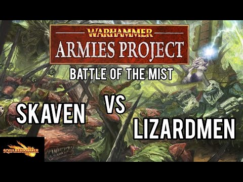 WARHAMMER FANTASY BATTLE REPORT Warhammer Armies Project LIZARDMEN vs SKAVEN Battle of the Mists