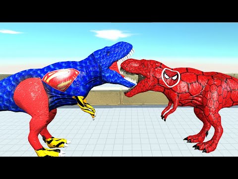 SUPERMAN SPINOSAURUS DEATH RUN - Animal Revolt Battle Simulator