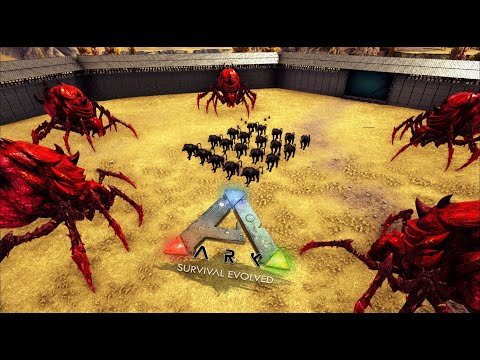 ARK| 20 Dinopithecus with 100 mutations vs 5 Bosses at the same time!