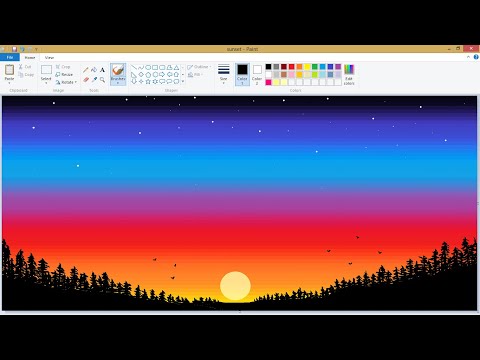 Digital Art for Beginners on MS PAINT | Easy Sunset Painting.