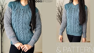 How To Crochet A Cable Stitch Sweater | Pattern & Tutorial DIY