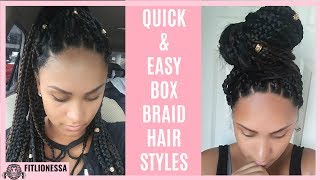 Quick & Easy Box Braid Hairstyles| Winter Protective Styles