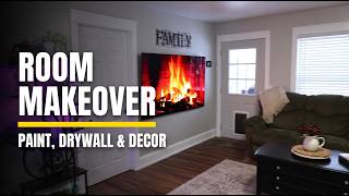 DIY Living Room Makeover — Drywall Repair, Painting & Decorating on a Budget