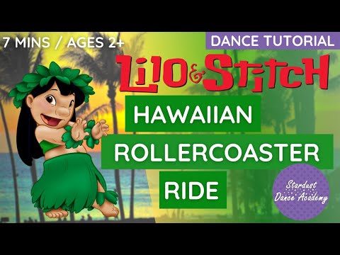 HAWAIIAN ROLLERCOASTER RIDE Dance tutorial 🌺 Beginner family dance along routine Lilo & Stitch music