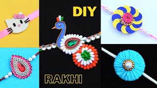 5 DIY Very Easy Rakhi making Ideas for Competition 2021/How to make Rakhi at home