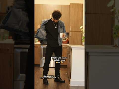 Outfit with denim jacket + boots #mensgrooming #hairstyle #fashion #mens #ootd #outfit #outfitideas