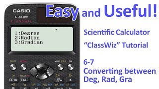 ClassWiz Calculator Tutorial - Algebra2 6-7 Converting between Deg, Rad, Gra