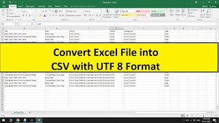 How to Convert Excel File into CSV with UTF 8 Format