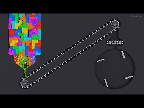 Shredding Tetris. Crusher Machine. Simulation [27]