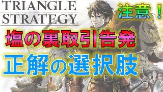【トライアングルストラテジー】塩の不正取引告発の正しい選択肢はこれだ！これ以外は告発NGになるのでご注意を… 攻略