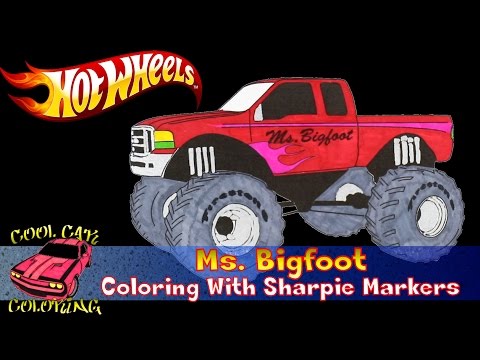 Hot Wheels, "Ms. Bigfoot" Coloring With Sharpie Markers