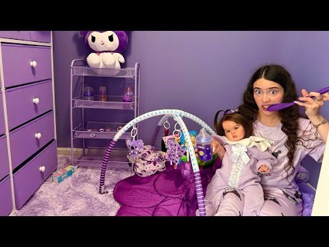CHALLENGE: SURVIVING WITH ONE COLOR (PURPLE) 💜WITH MY REBORN BABY NALIET