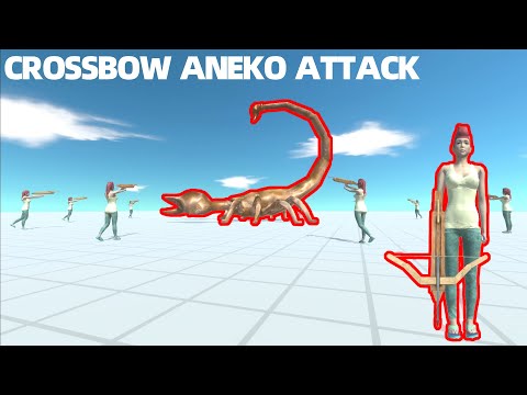 CIRCLE ATTACK !!! ~~ "12 CROSSBOW ANEKO"~~ VS EVERY UNIT!－Animal Revolt Battle Simulator