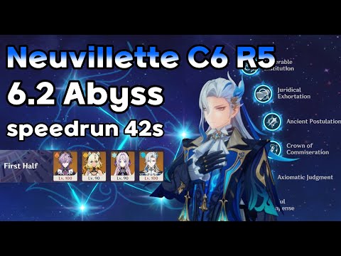Neuvillette C6 6.2 Spiral Abyss Speedrun 42s