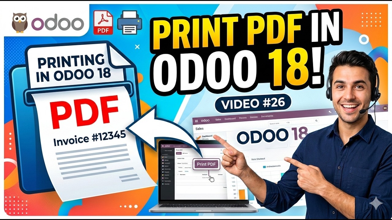 26. Odoo 18 Tutorial: How to Print PDF Reports | QWeb PDF Report in Odoo 18 (Step-by-Step)