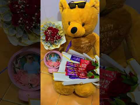 Teddy bear with name print | money bouquet & chocolate  bouquet #shorts  #ytshorts  #magharagiftshop