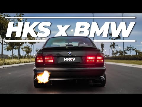 HKS HI POWER TITANIUM EXHAUST ON BMW E34 V8 M60B30 !!