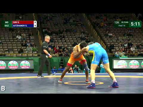 Final 7-8 FS - 79 kg: S. GIRI (IND) v. S. AITZHANOV (KAZ)