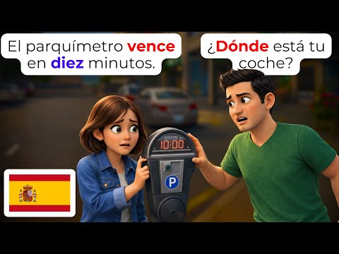 🇪🇸 15 Daily Spanish Conversations: Lost in the Parking Lot 🚗 | A1-A2 Learn Spanish