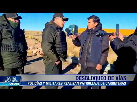 Operativo conjunto realiza patrullaje y limpieza en la carretera Oruro–La Paz