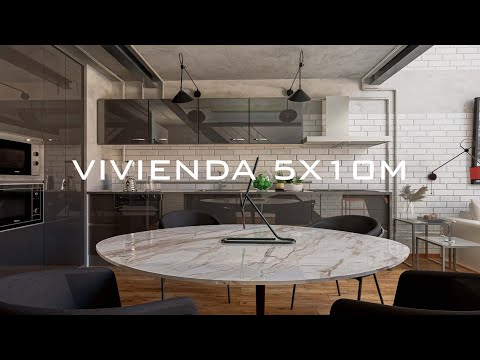 PLANO DE CASA 5X10 | ESTILO LOFT DISEÑO INDUSTRIAL