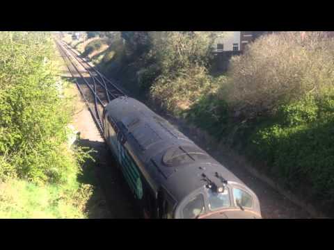 37606 37610 drs class 37 at Chester with valley to crew nuclear flasks 20/04/2016 thrash and clag