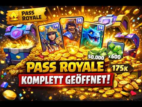 Ich öffne den KOMPLETTEN Pass Royale… 😳🔥 3 x 5-Sterne Kiste?! | Clash Royale