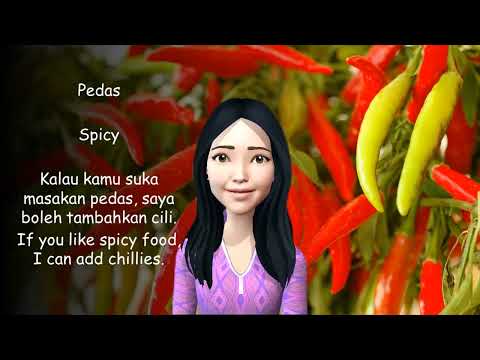 Speak Malay Conversation with Learn Malay Food Vocabulary Sentence - Pedas - spicy