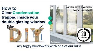 How to fix or clear condensation from a blown failed double glazing window unit with a Clearviewkit