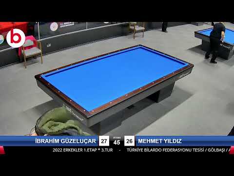 İBRAHİM GÜZELUÇAR & MEHMET YILDIZ Bilardo Maçı - 2022 ERKEKLER 1.ETAP-3.TUR