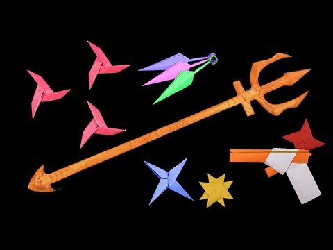 15 Easy Origami Ninja Star/Sword/Knife/Gun - How to make