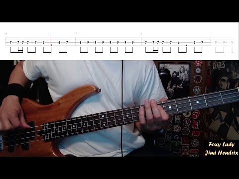 Foxy Lady by Jimi Hendrix - Bass Cover with Tabs Play-Along