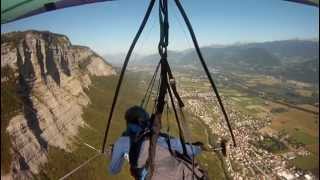 preview picture of video 'Deltaplane - St Hilaire - flight sept 2012 -montant de trapèze tordu - mjndao'