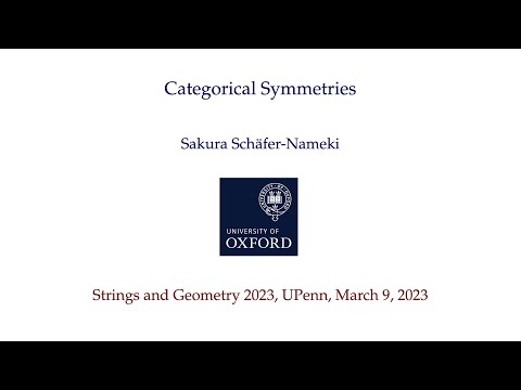 Sakura Schäfer-Nameki: Geometric Engineering and Categorical Symmetries