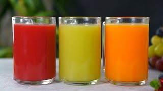 3 Easy  Healthy fresh juice Recipe by Tiffin Box  Orange juice Apple Juice Mixed fruit juice