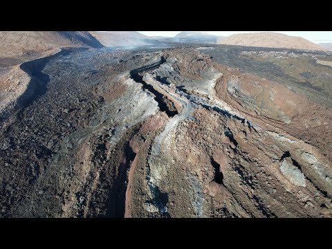 Colorful Lava Channels cut by the #Volcano flows during the September runs into Nátthagi! #Iceland