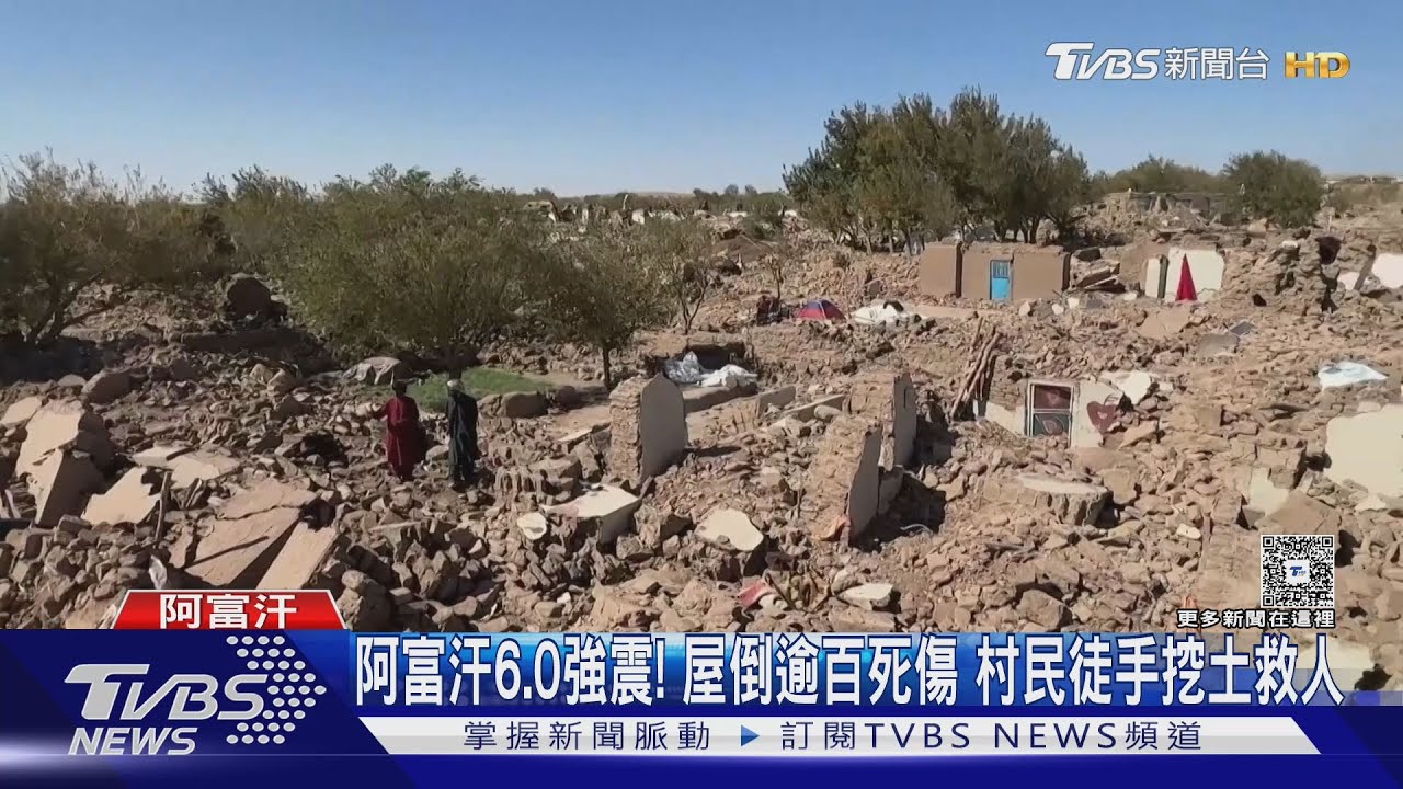 阿富汗深夜6.0強震! 屋倒釀逾250死 村民徒手挖土救人