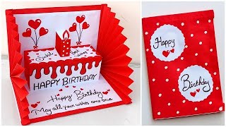 DIY : Happy Birthday greeting card for best friend / Birthday card ideas easy handmade / Pop up