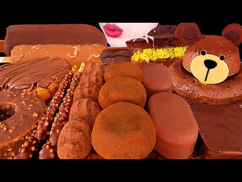 ASMR MUKBANG｜CHOCOLATE PARTY *ICE CREAM, MOCHI, TWIX COOKIE, TICO, CAKE 두바이 초콜릿 아이스크림, 케이크, 생초코떡 먹방