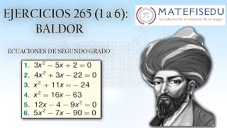 Baldor ejercicio 265 (ECUACIONES DE SEGUNDO GRADO-PRIMERA PARTE)