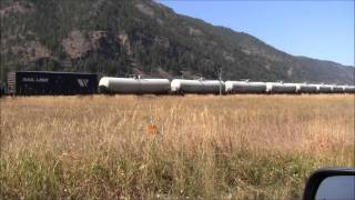 preview picture of video 'Rail Link freight train, Paradise, Montana, USA'