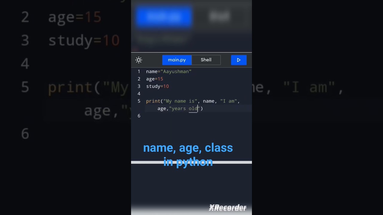 name, age, class in #pythonbeginner #pythontricks #code #pythoncourse #coding #pythontutorial