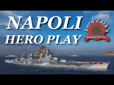 Hero Play - Napoli Tier 10 Italian Heavy Cruiser Clan Battles Shards North Spawn World of Warships