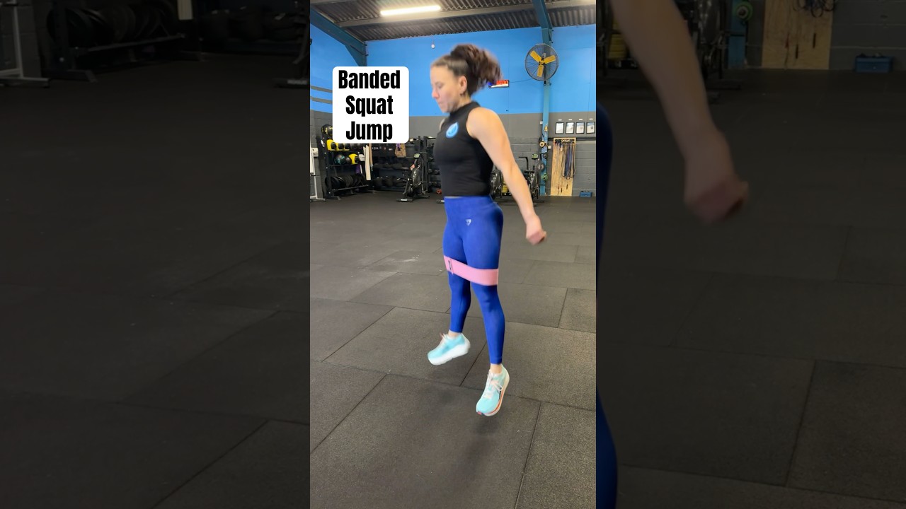 Banded Squat Jump #howtoexercise #theraband #exercisedemo