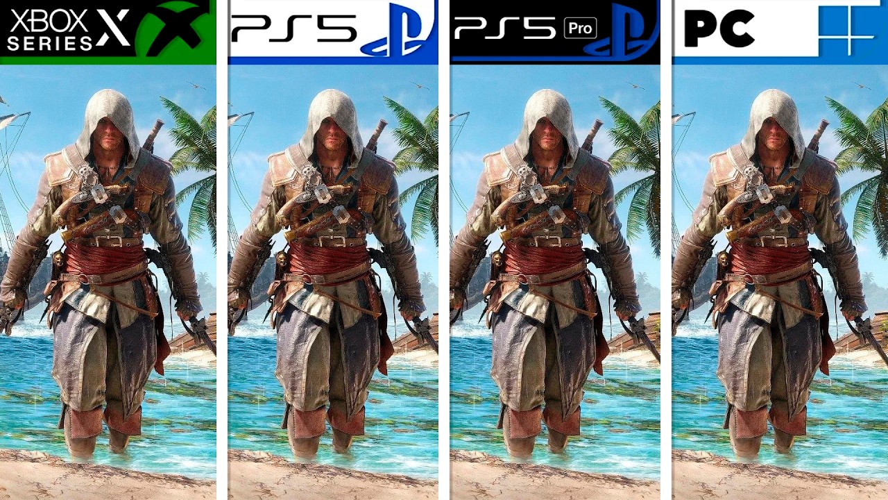 Assassin's Creed Black Flag Resynced | PS5 - PS5 Pro - Xbox Series X - PC | Graphics Comparison