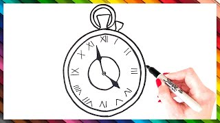 How To Draw A Pocket Watch Step By Step - Pocket Watch Drawing EASY