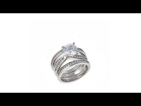 2.64ctw Absolute Round SplitShank 3piece Ring Set