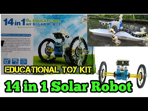 Unboxing: 14 in 1 Solar Robot Educational Toy Kit/ Testing on Sunlight: Build Own Robot II Kids Toy