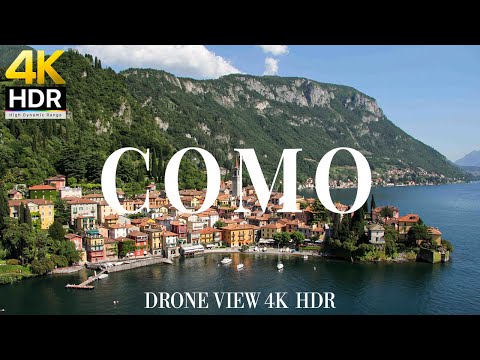 Lake Como 4K drone view 🇮🇹 Flying Over Lake Como | Relaxation film with calming music - 4k HDR