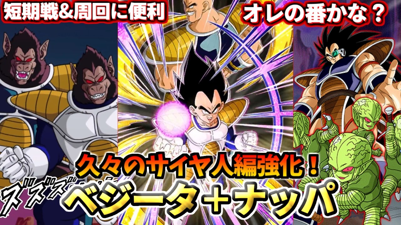 【ドッカンバトル】1分でわかる！「ベジータ＋ナッパ」【比較】